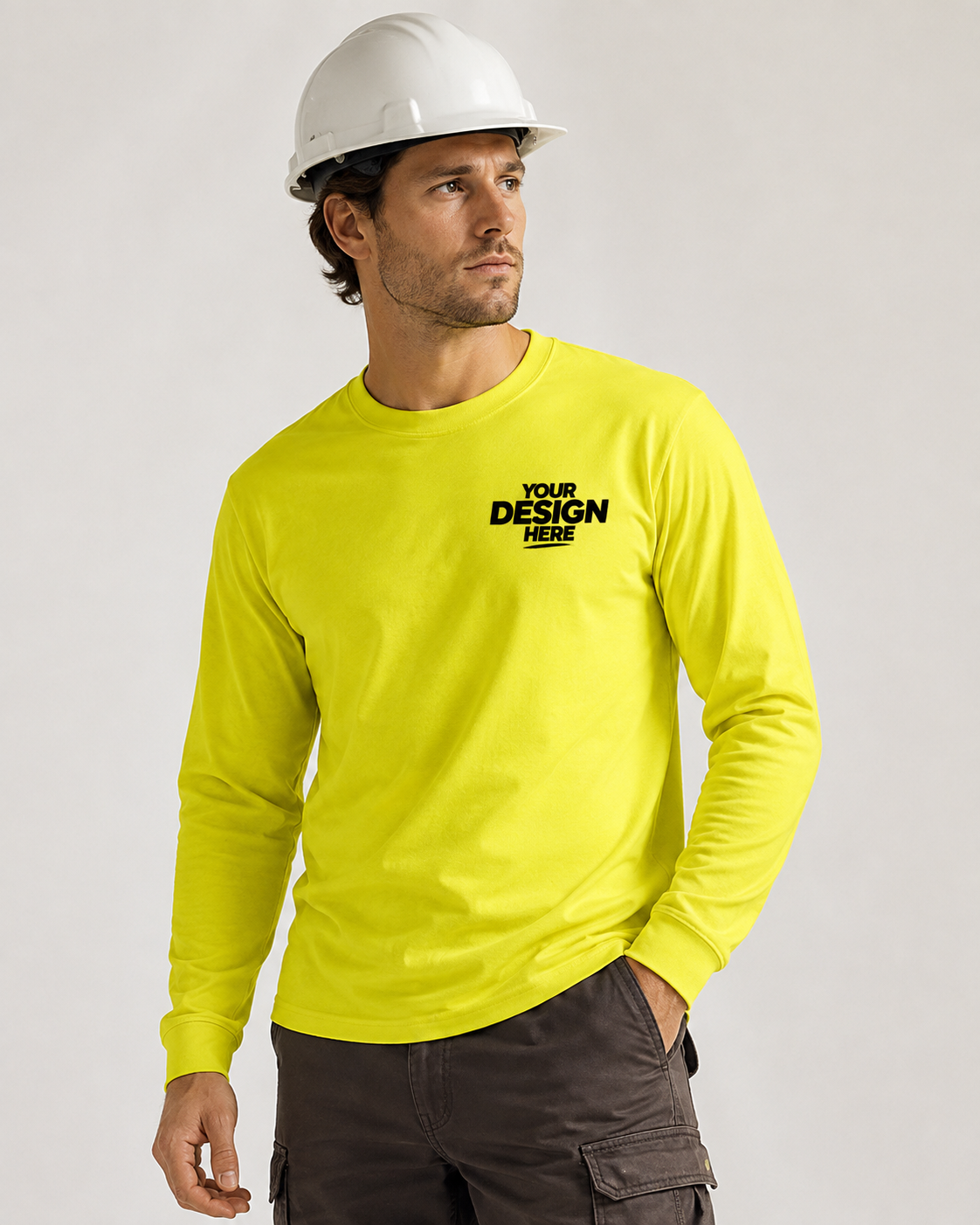 Gildan G240 Hi-Vis Safety Yellow Long Sleeve