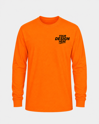 Gildan G240 Hi-Vis Safety Orange Long Sleeve
