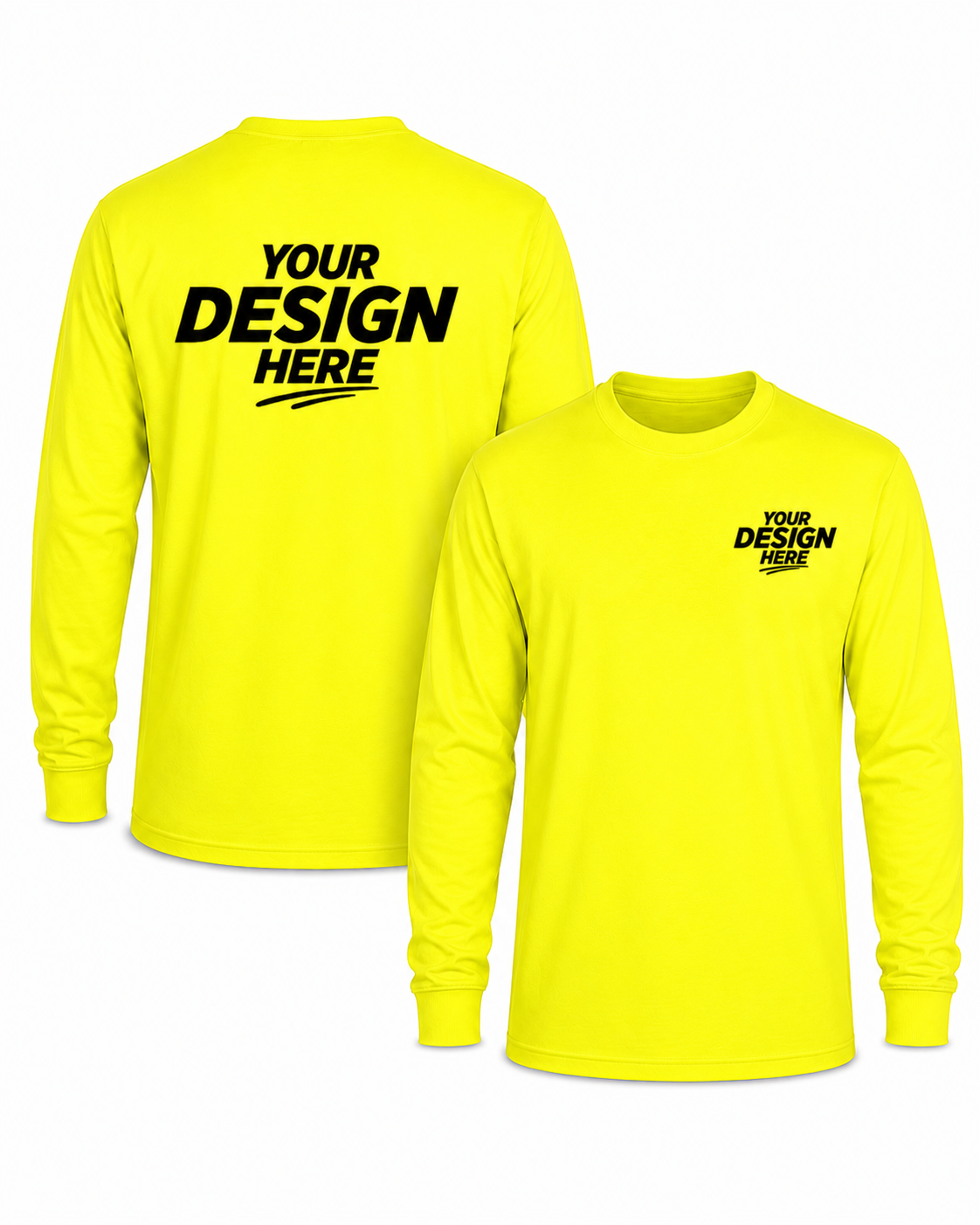 Gildan G240 Hi-Vis Safety Yellow Long Sleeve