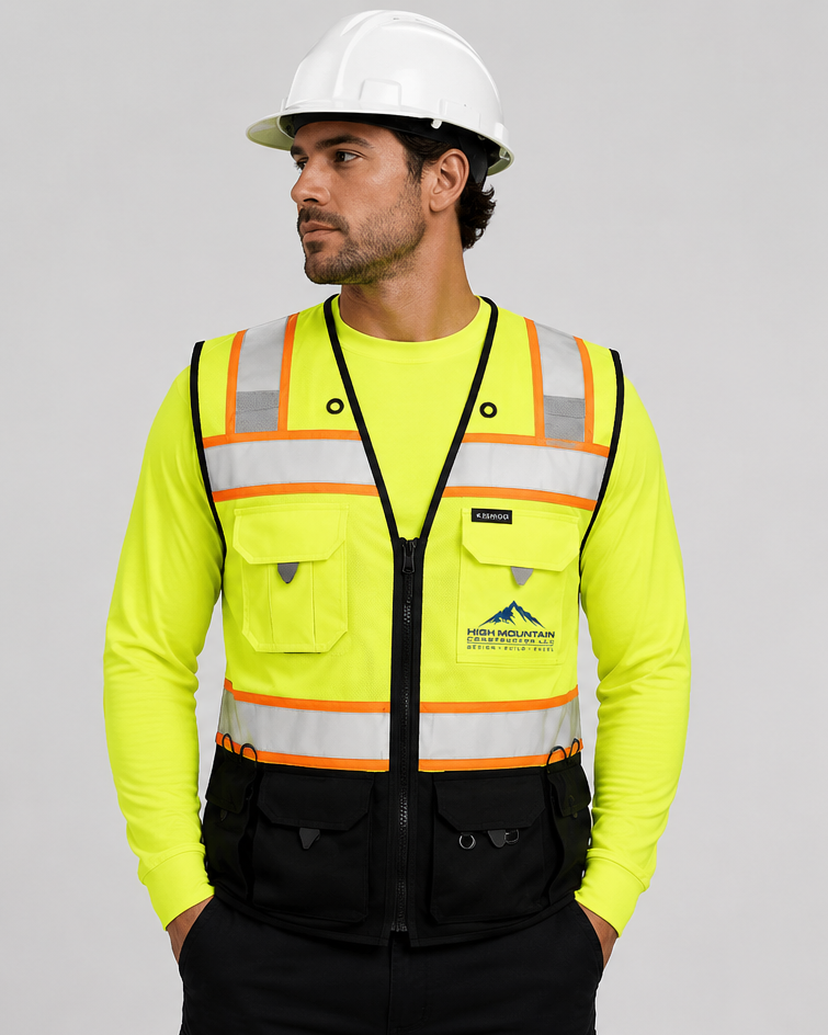 Kishigo S5002 Black Series Surveyor Safety Vest - Yellow/Lime