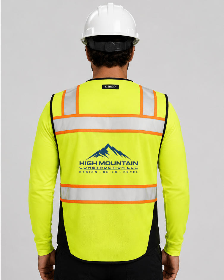 Kishigo S5002 Black Series Surveyor Safety Vest - Yellow/Lime