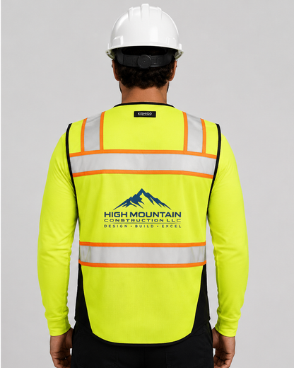 Kishigo S5002 Black Series Surveyor Safety Vest - Yellow/Lime