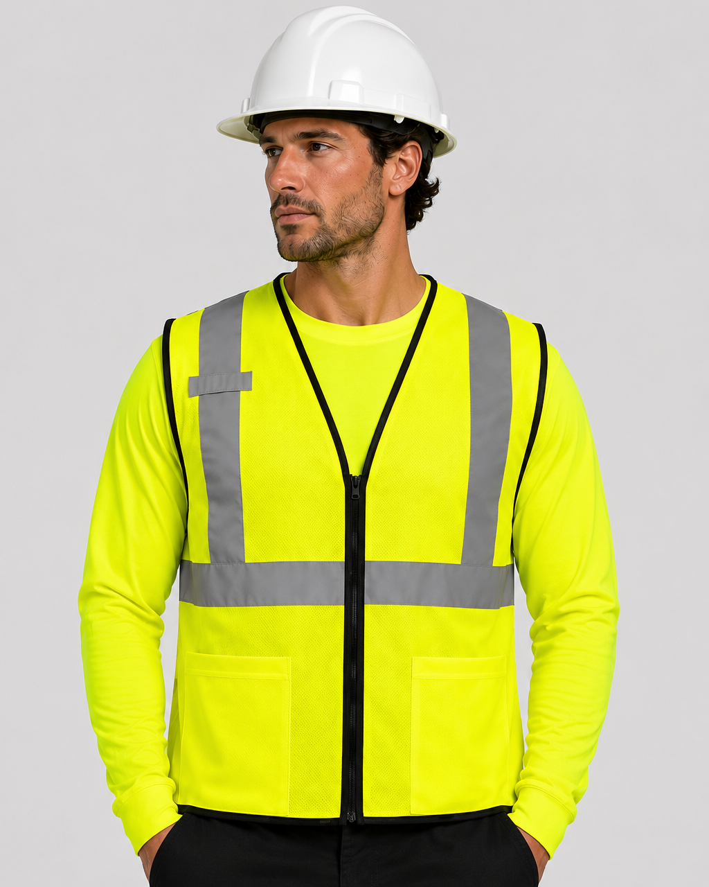 PORTWEST® High Visibility Mesh Safety Vest - Zipper Closure - ANSI Class 2 - US580