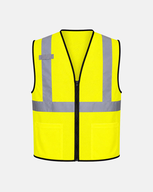 High Visibility Mesh Safety Vest - Zipper Closure - ANSI Class 2 - US580